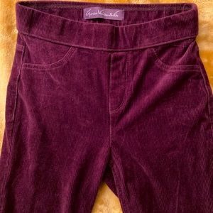 purple stretchy corduroy pants